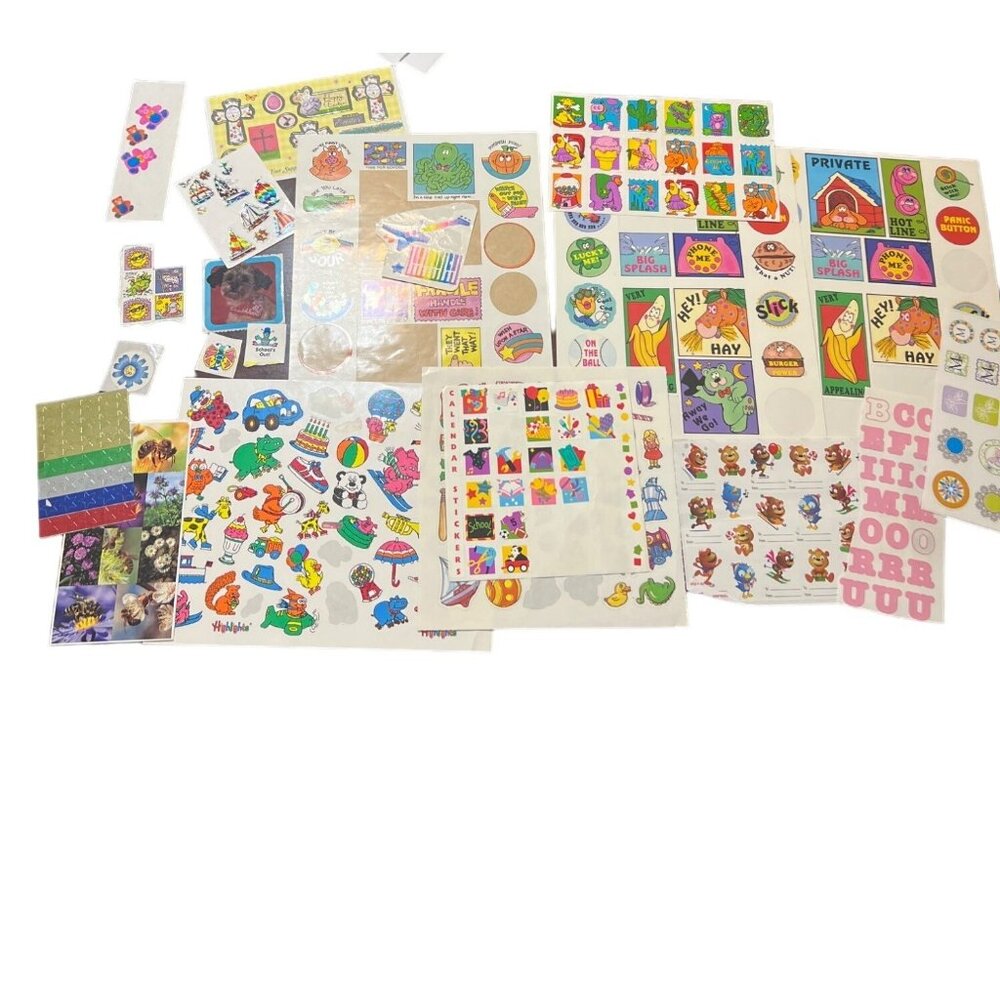 Vintage Sticker Collection Assorted Themes Designs Retro Graphics Classroom